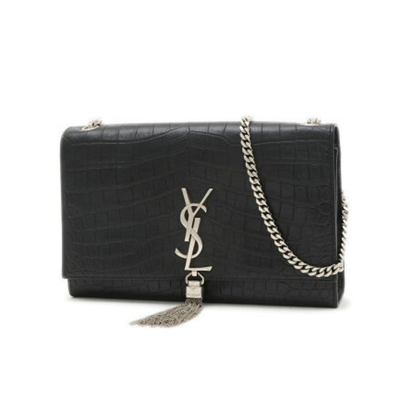 Saint Laurent Paris Kate Tassel Chain Shoulder Bag Black Leather - Picture 1 of 7